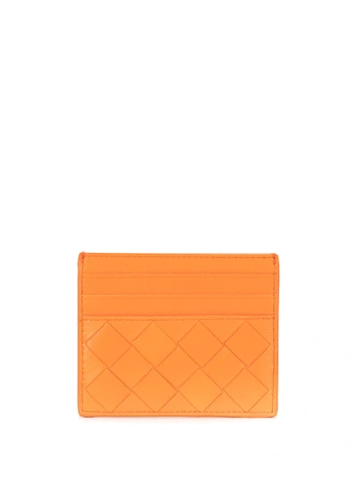 Shop Bottega Veneta Intrecciato Wallet In Orange