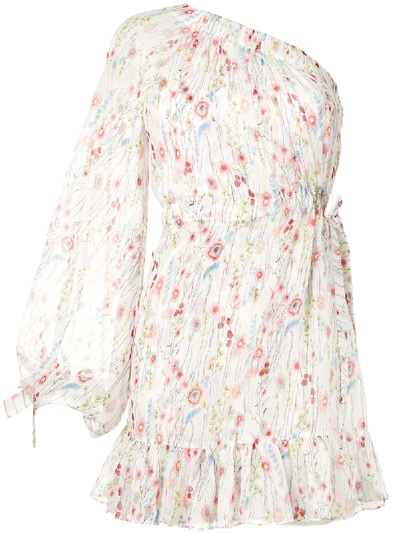 Shop Alexis Edyta Floral One Shoulder Dress In White