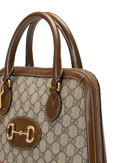 Shop Gucci Horsebit Leather Handbag In Brown
