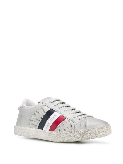 Shop Moncler Alyssa Leather Sneakers In White