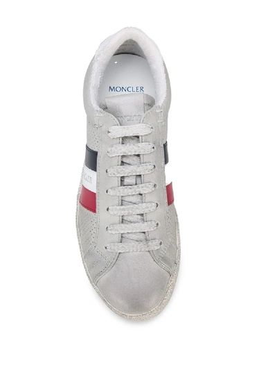 Shop Moncler Alyssa Leather Sneakers In White