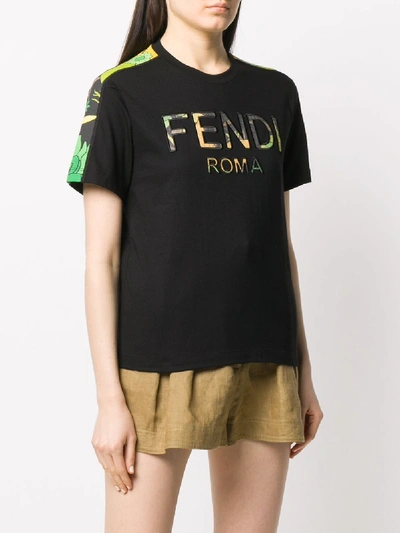 Shop Fendi Cotton T-shirt In Black