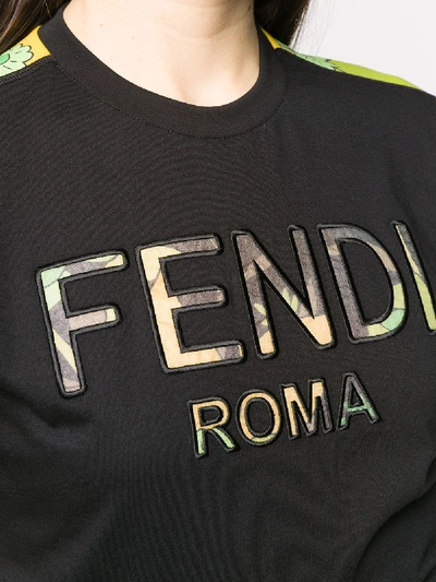 Shop Fendi Cotton T-shirt In Black