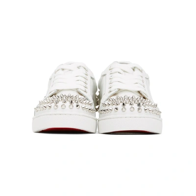 Christian Louboutin White Leather Vierissima Spikes Sneakers Size