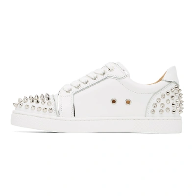 Christian Louboutin Vieira 2 White Leather Sneakers In H924 Bianco