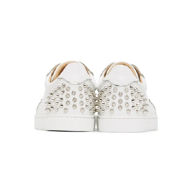 Shop Christian Louboutin White Vierissima Spikes Sneakers In H924 Bianco