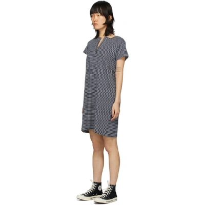 Shop Apc A.p.c. Navy And White Striped Linda Dress In Iak Navy