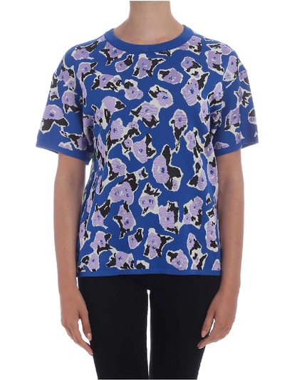 Shop Christian Wijnants Knit T-shirt In Cobalt Blue Color