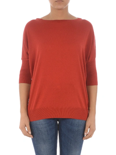 Shop Fay Two-tone Silk Sweater In Red