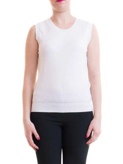 Shop Blumarine Ribbed Top In White