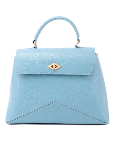 Shop Ballantyne Diamond Leather Bag In Light Blue