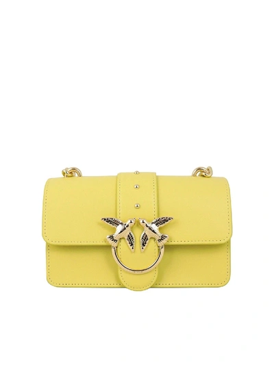 Shop Pinko Love Simply Mini Bag In Yellow