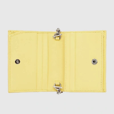 Shop Gucci Gg Marmont Card Case Wallet In Pastel Yellow Leather