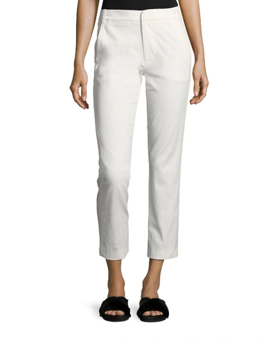 Shop Vince Coin-pocket Straight-leg Cropped Chino Pants In Off White