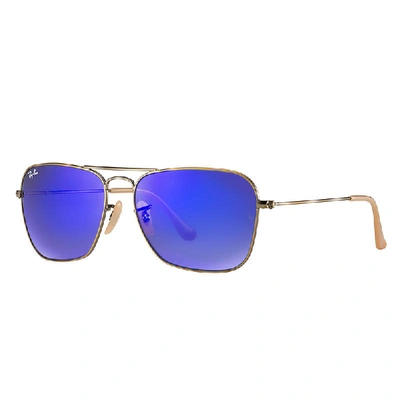 Ray Ban Caravan Sunglasses Bronze-copper Frame Blue Lenses 58-15 | ModeSens
