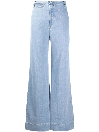 Shop Katharine Hamnett High Rise Flared Jeans In Blue