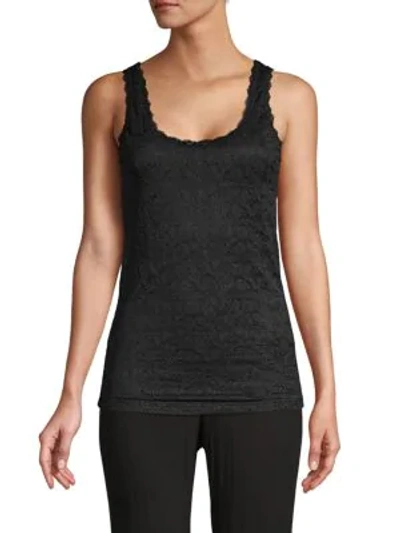 Shop Cosabella Floral Lace Tank Top In Black