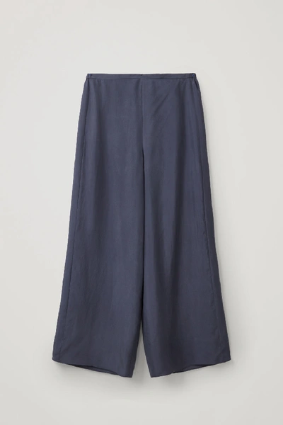 Shop Cos Mulberry Silk Wide-leg Trousers In Blue