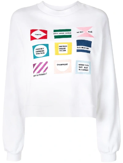 Shop Etre Cecile Embroidered Logo Sweatshirt In White