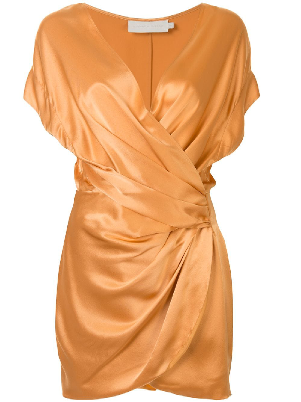 michelle mason silk wrap dress
