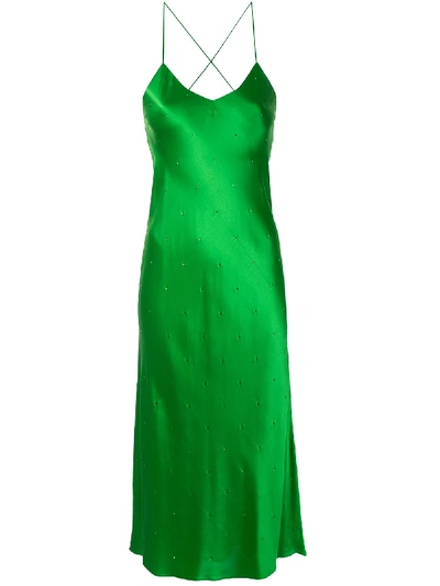 Shop Michelle Mason Sleeveless Strappy Cocktail Dress In Green