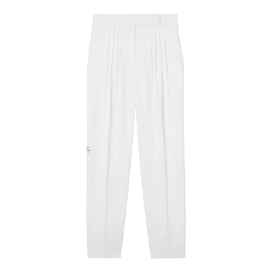 Shop Burberry Marleigh White Tapered Twill Trousers