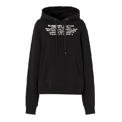 Shop Burberry Poulter Logo-print Hooded Cotton Sweatshirt In Black