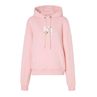 Shop Burberry Junnes Pink Hooded Sweatshirt