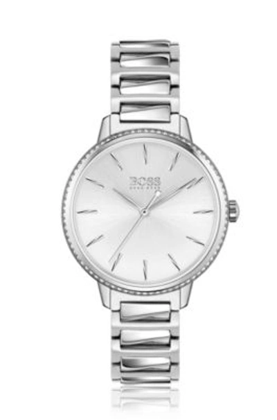 Shop Hugo Boss Swarovski Crystal Trimmed Watch With Silver Finish In Assorted-pre-pack