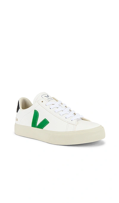 Shop Veja Campo Sneaker In Extra White & Emeraude & Black