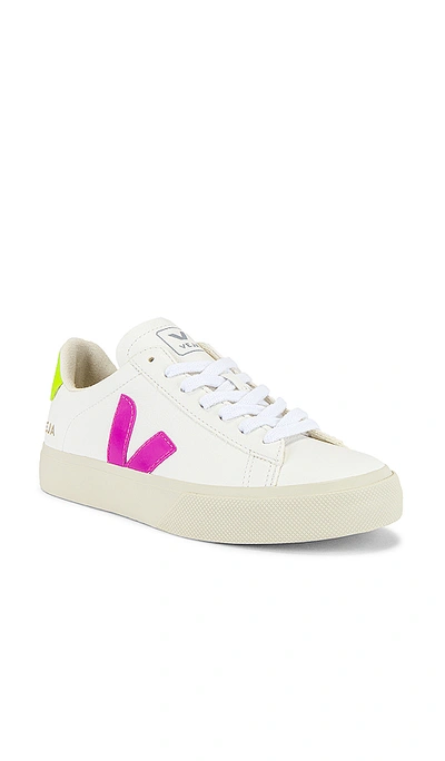 Shop Veja Campo Sneaker In Extra White & Ultraviolet & Jaune-fluo