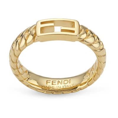 Shop Fendi Baguette Ring Medium In Or