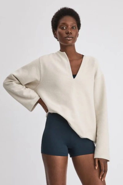Shop Filippa K Reversed Split Sweatshirt In Ivory