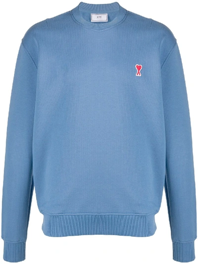 Shop Ami Alexandre Mattiussi Ami De Coeur Sweatshirt In Blue