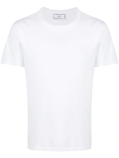 Shop Ami Alexandre Mattiussi Embroidered Cotton T-shirt In White
