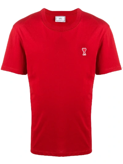 Shop Ami Alexandre Mattiussi Ami De Cœur T-shirt In Red