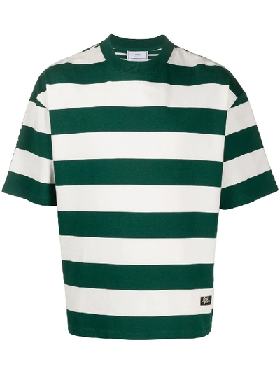 Shop Ami Alexandre Mattiussi Oversized Striped T-shirt In Green