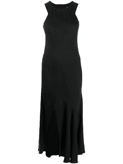 Shop Ann Demeulemeester Flared Sleeveless Midi Dress In Black