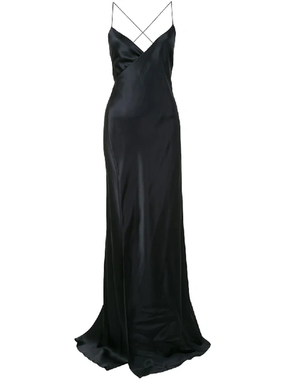 Shop Michelle Mason Strappy Wrap Dress In Black
