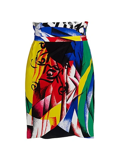 Shop Versace Abstract Paperbag Skirt In Multi