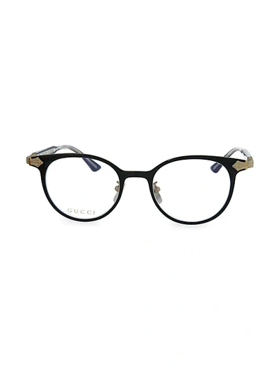 Shop Gucci 49mm Novelty Optical Glasses In Black