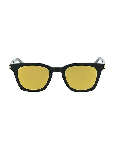 Shop Saint Laurent 47mm Square Core Sunglasses In Black