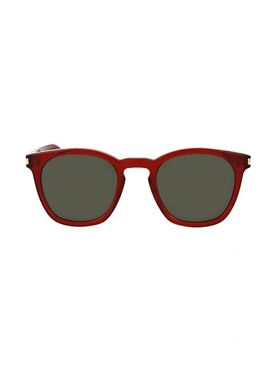 Shop Saint Laurent 49mm Core Pantos Sunglasses In Red Green