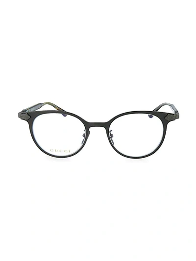 Shop Gucci Novelty 49mm Optical Glasses In Brown Havana