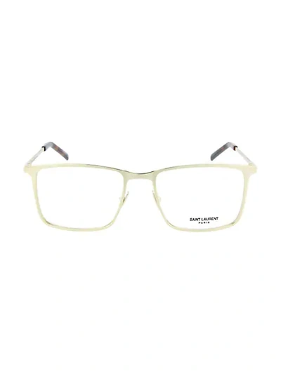 Shop Saint Laurent Core 53mm Rectangle Optical Glasses In Shiny Light