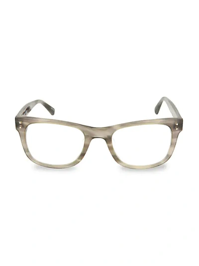 Shop Linda Farrow Novelty 51mm Square Optical Glasses In Grey Mist