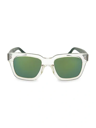 Shop Linda Farrow 52mm Resin Square Novelty Sunglasses In Clear Green