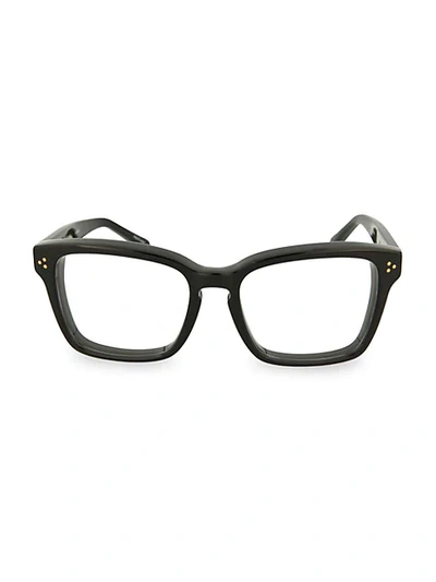 Shop Linda Farrow Novelty 50mm Square Optical Glasses In Black Clear