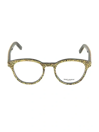 Shop Saint Laurent 50mm Gold Foil Classic Optical Glasses