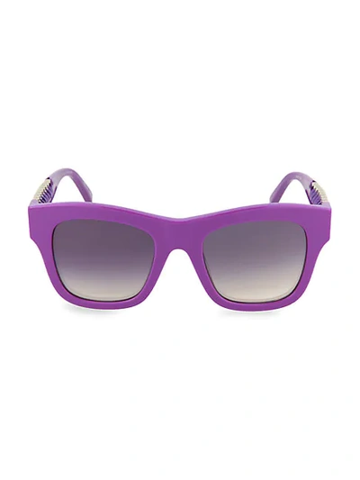 Shop Stella Mccartney 49mm Square Chain Sunglasses In Purple